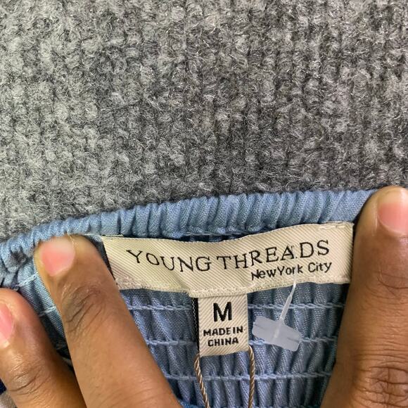 NEW Young Threads Chiffon Bottom/Knit Top Dress Boho Embroidered SZ M - Picture 10 of 12